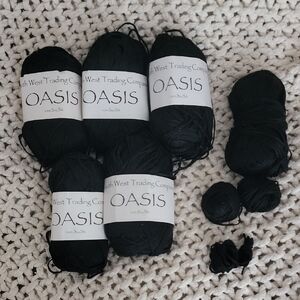 Oasis Black Soy Silk Yarn - 5 Skeins, Plus Partial Skein
